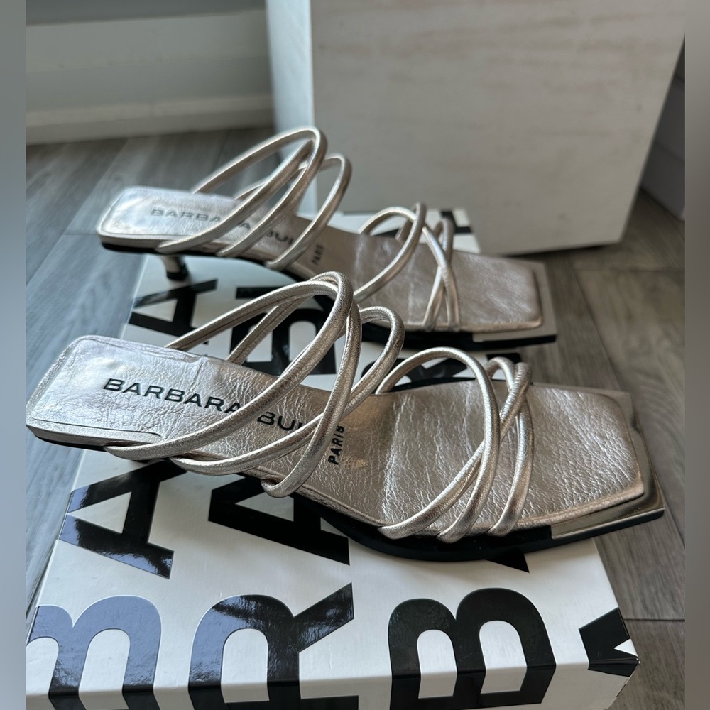 Metallic sandals